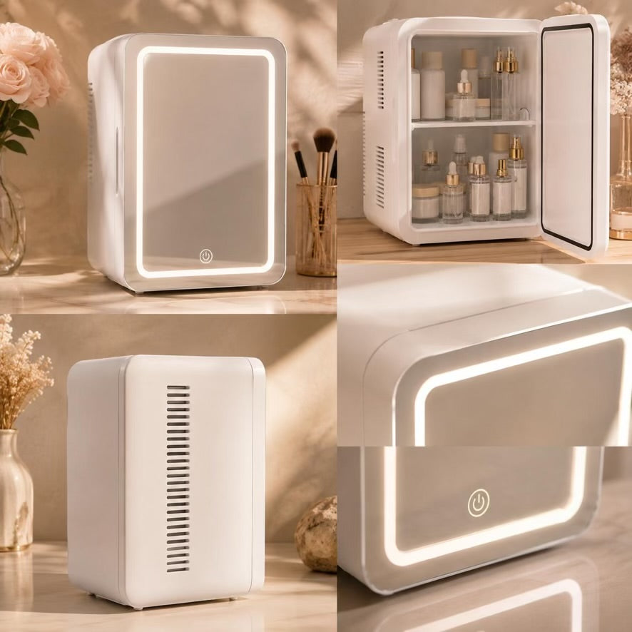 Mini Nevera 8L para Cosméticos con Espejo LED