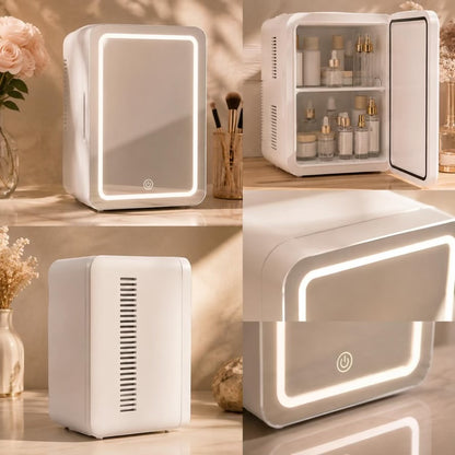 Mini Nevera 8L para Cosméticos con Espejo LED