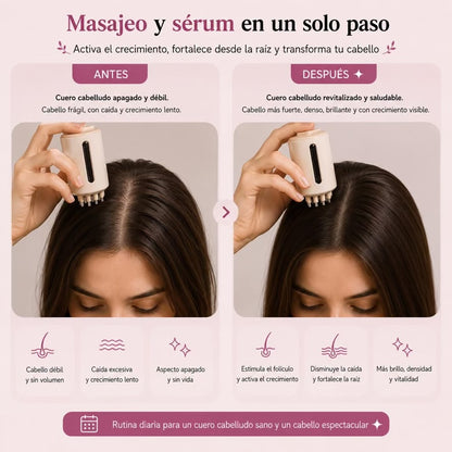 Masajeador Capilar Eléctrico con Aplicador de Sérum