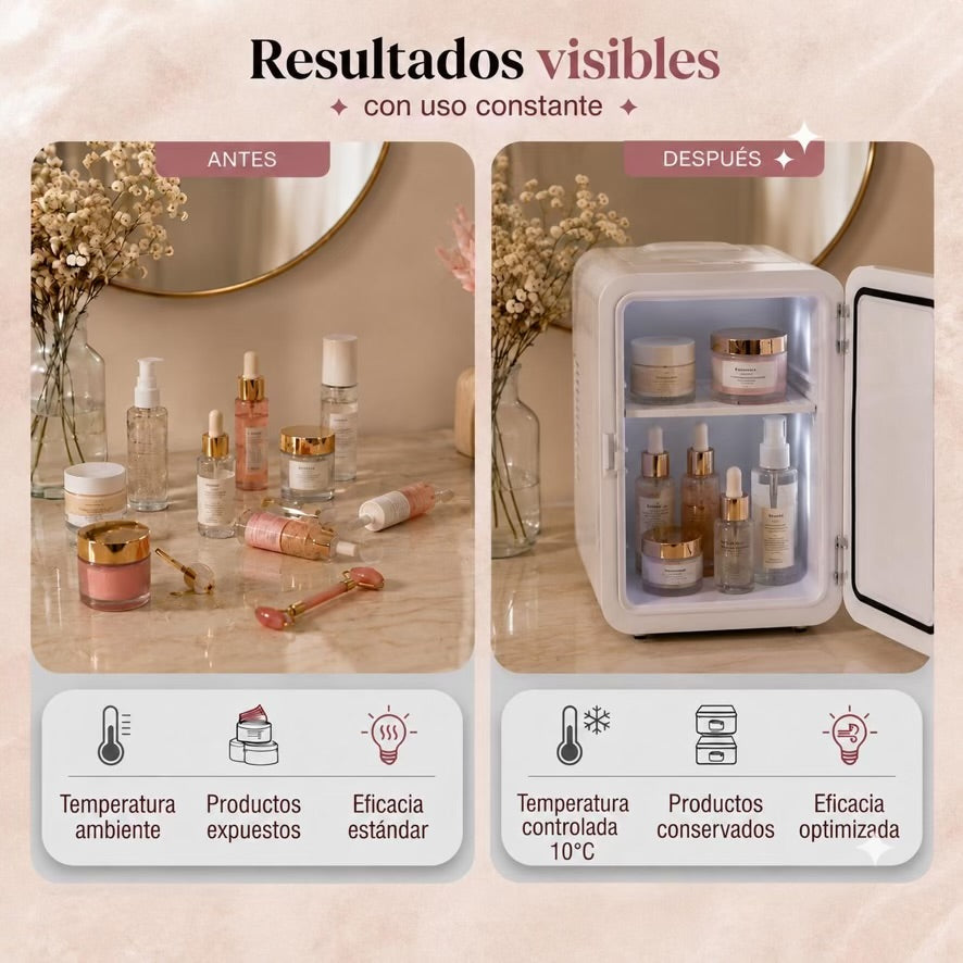Mini Nevera 8L para Cosméticos con Espejo LED