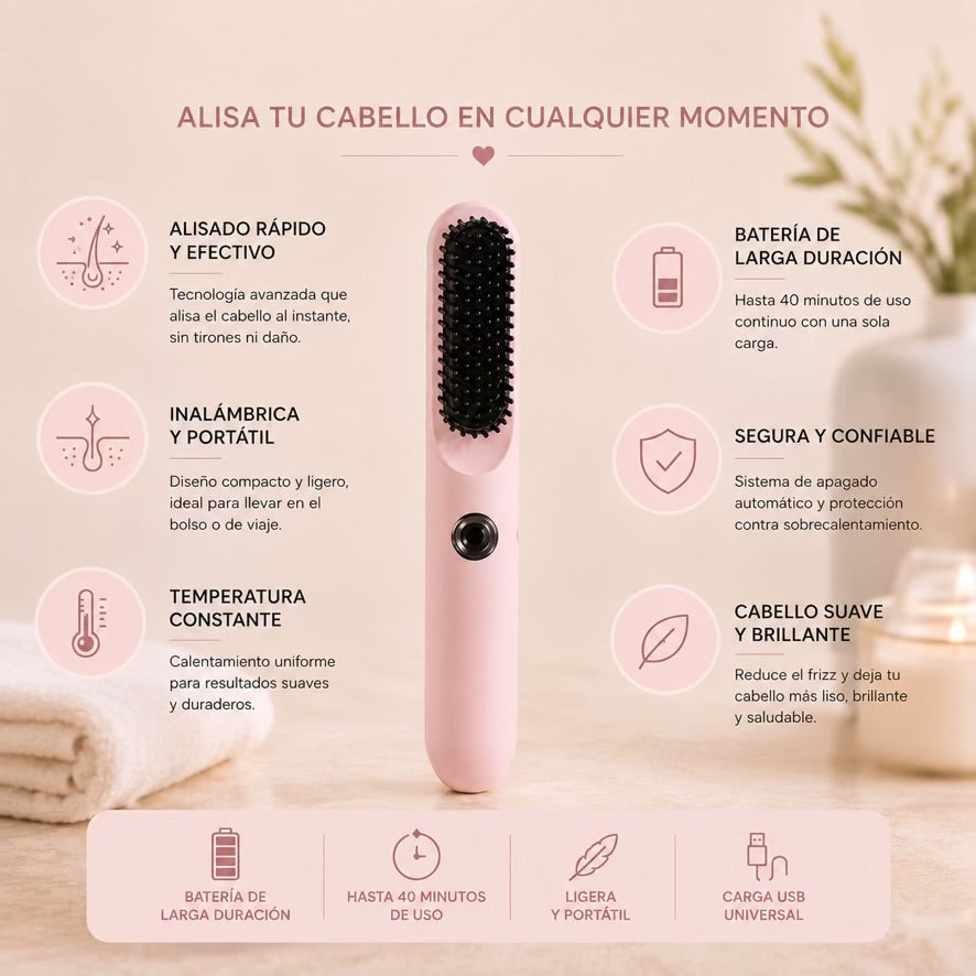 Peine Moldeador Inalámbrico 2 en 1
