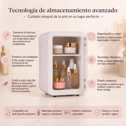 Mini Nevera 8L para Cosméticos con Espejo LED
